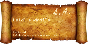 Leidl András névjegykártya